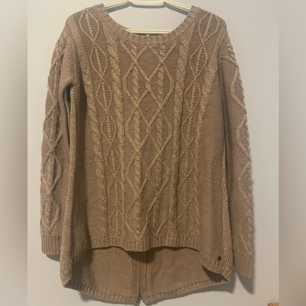 Woolmark Brand. Merino Wool Sparkle high low sweater in size medium